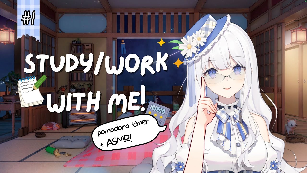 【Study/Work with Me】 Ayo belajar/kerja bareng! #1 | pomodoro, ASMR