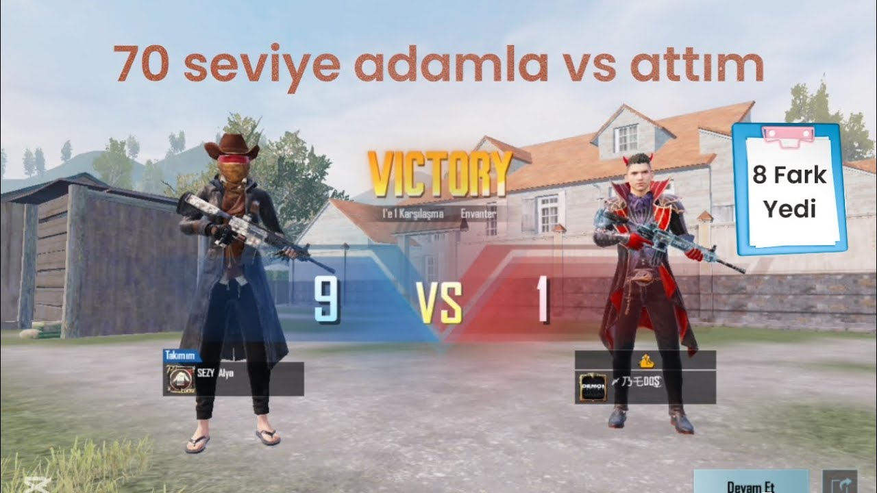 70 SEVİYE ADAMLA VS ATTIM.  8 FARK YEDİ.  M416 