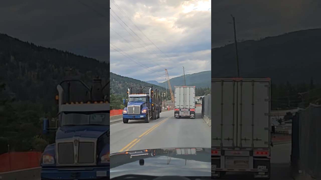 Road construction in Sicamous, eastbound on the #1