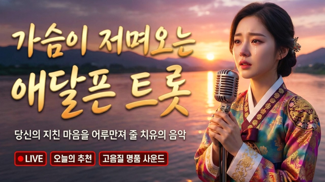 황혼이 지는 저녁, 혼자 조용히 듣고 싶은 슬픈 트로트 메들리 🍂 지친 마음을 어루만져 줄 위로의 목소리 (끊김없음)