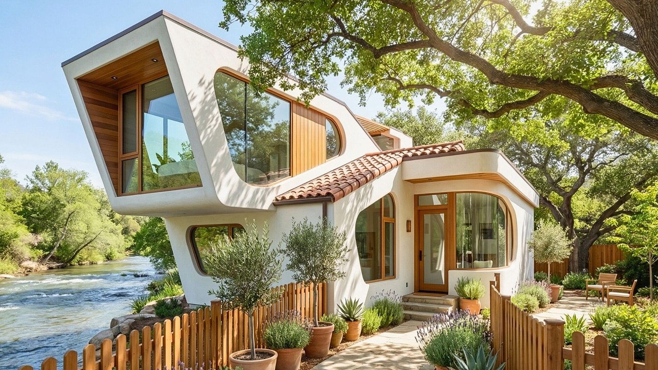 Cozy Modern Tiny House Lifestyle — Mini Garden, Outdoor Living & Cantilever Riverside Bliss!