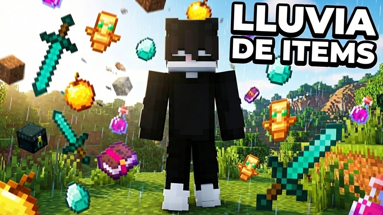 ¿Qué pasa si LLUEVEN ITEMS ALEATORIOS TODO EL TIEMPO en Minecraft?