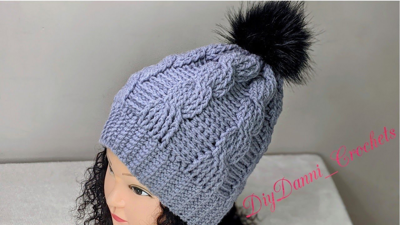 Crochet Cable Beanie Hat