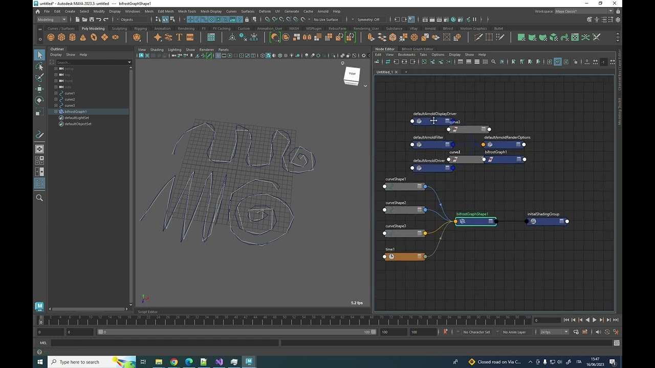 #bifrost #Maya Bifrost strands to curves maya