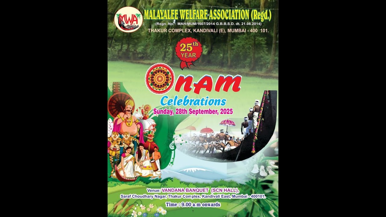 Malayalee Welfare Association, Kandivali East, Mumbai - ONAM Celebration, Sunday 28th Sept. 2025