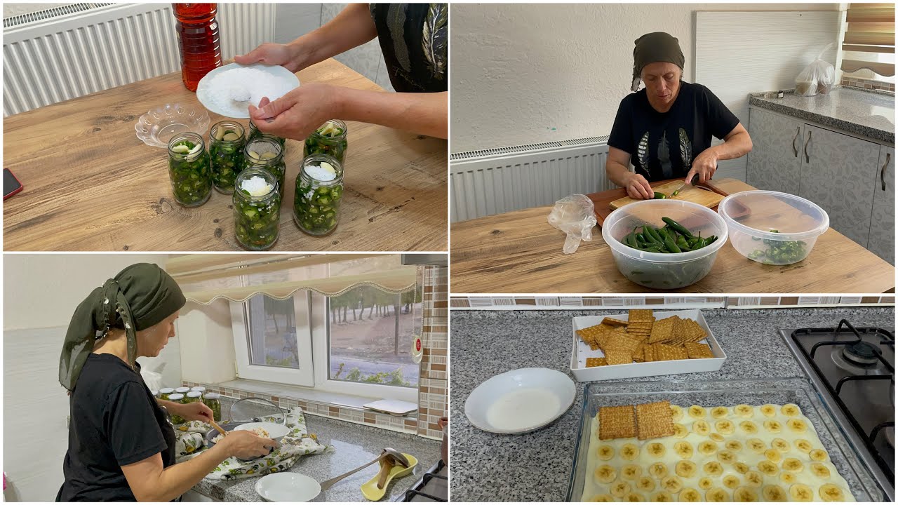 JALAPENO BİBER TURŞUSU KURDUM👍🏻AKŞAM MENÜMÜZ✅MUHALLEBİLİ BİSKÜVİ PASTA