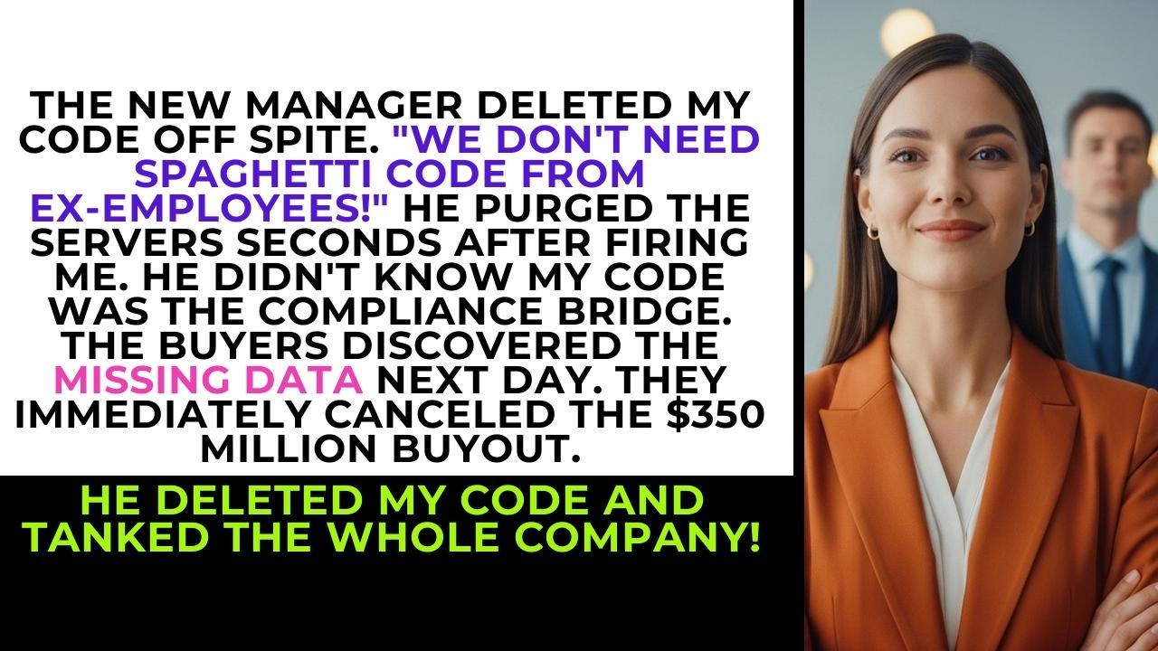 Deleted My Code After Firing Me You Just Tanked a $350 MILLION Buyout