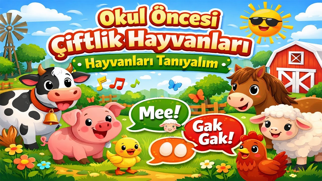Minikler İçin Çiftlik Hayvanları | Eğitici Çocuk Videosu