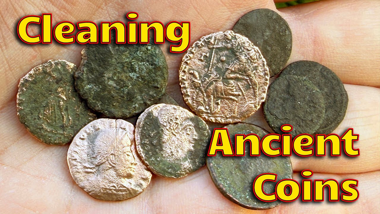 Cleaning ancient coins with a magnetic pin polisher