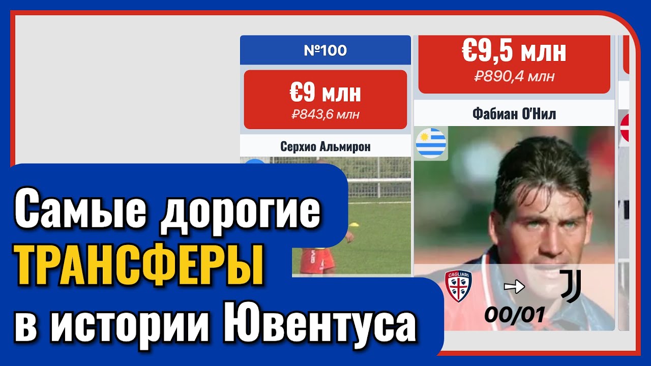 Невероятный рейтинг самых дорогих трансферов Ювентуса!