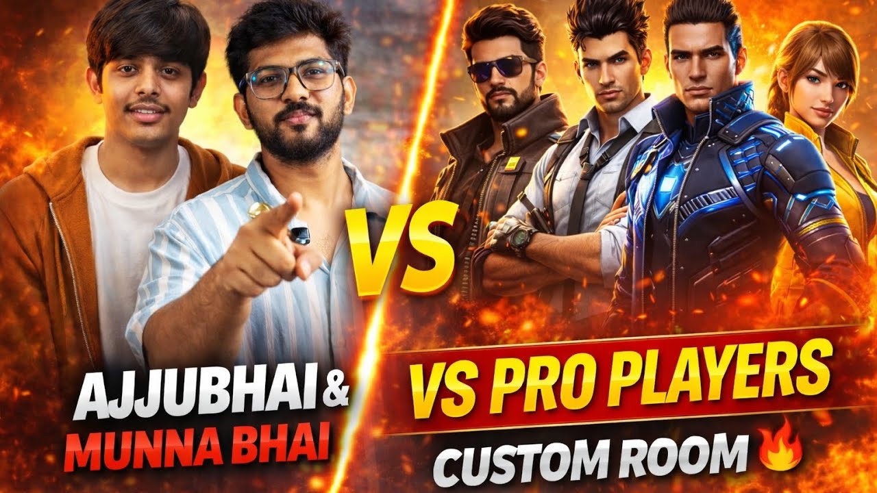 Ajjubhai & Munna Bhai VS 4 Pro Players 😱 | Clash Squad Custom Room 🔥 | Free Fire