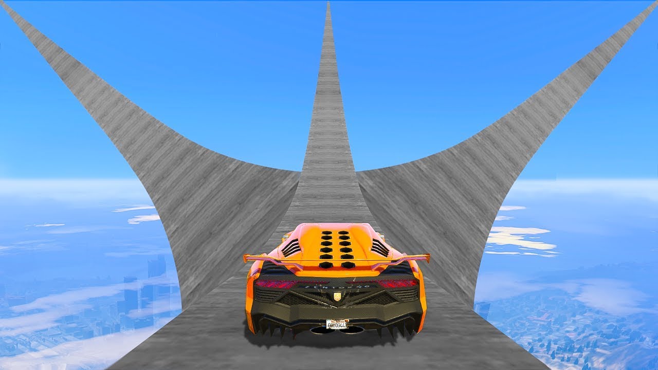WORLD'S BIGGEST MEGA RAMPS RACE! - GTA 5 Funny Moments