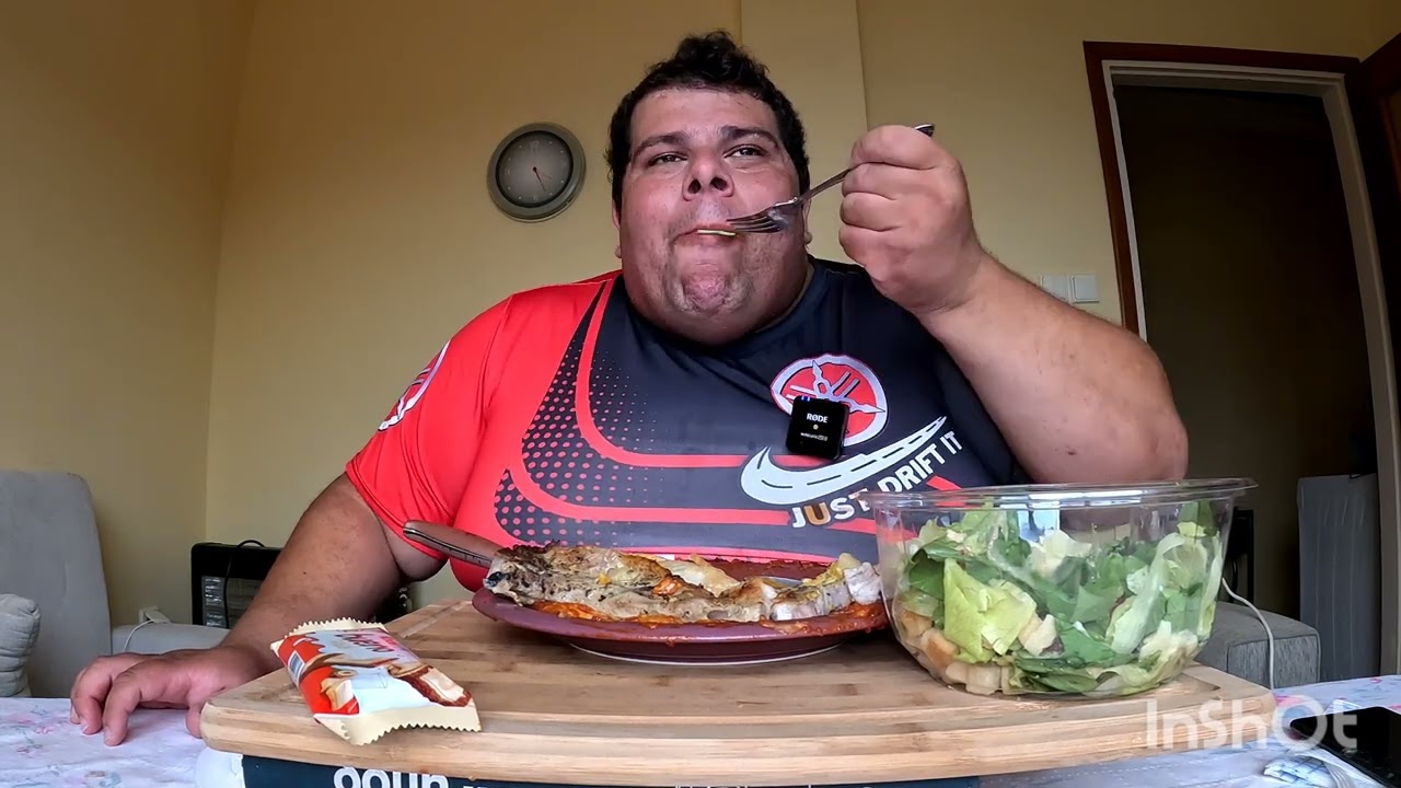 Tasty, Delicious Greek Dinner Lasagna, Steak,Salad and Kinder Bueno. ASMR, MUKBANG ENJOY!!(Talking)