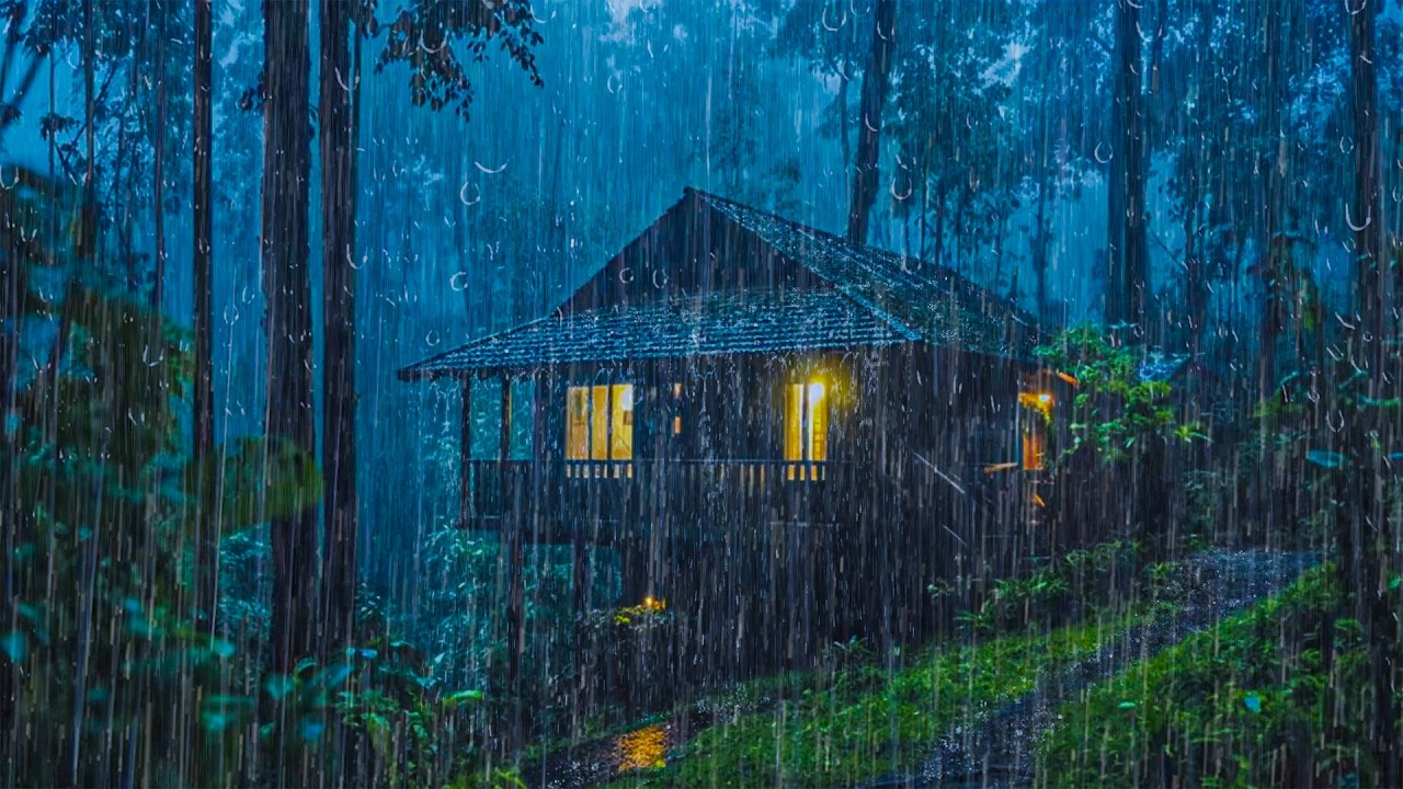 Suara Hujan Untuk Tidur – Badai Hujan dan Kilat di Tengah Hutan Tropis yang Sunyi