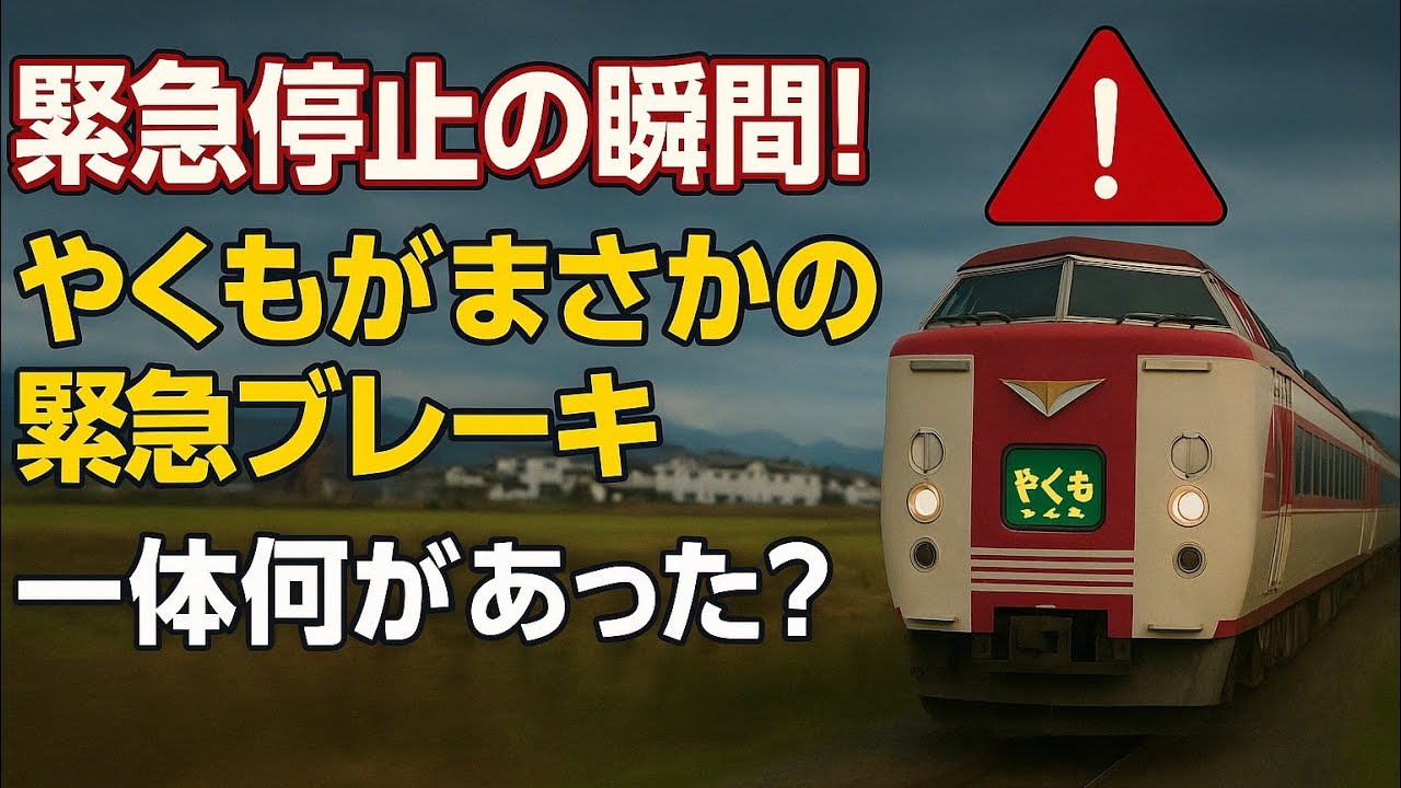 【緊急事態】走行中の特急やくもが急停止！その瞬間をカメラが捉えた！
