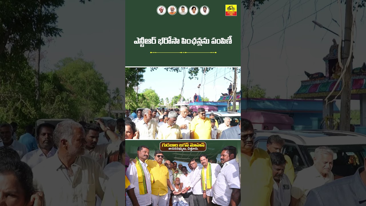ఎన్టీఆర్ భరోసా పింఛన్లను పంపిణీ  #naralokesh #jaitdp #cbn