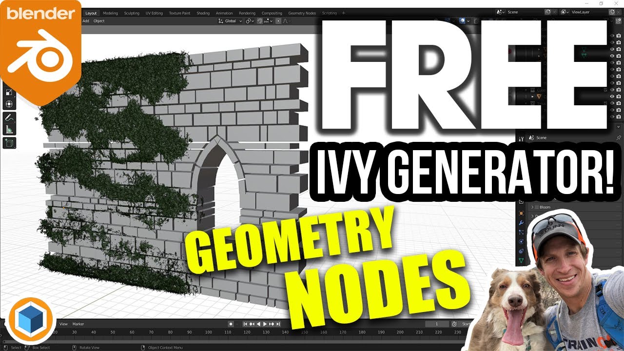 FREE Geometry Node Ivy Generator for Blender!