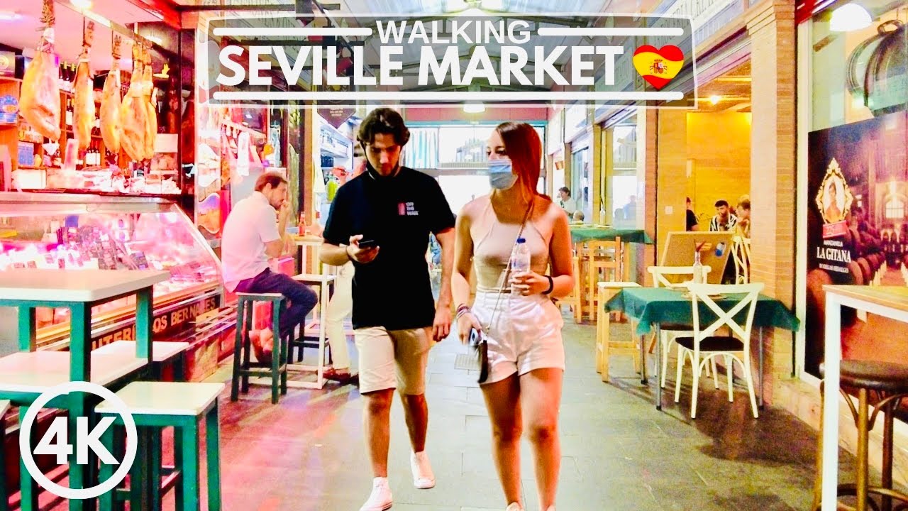 🇪🇸 SEVILLA Triana Market, Spain! Andalucia 4K Shopping Tour July 2021