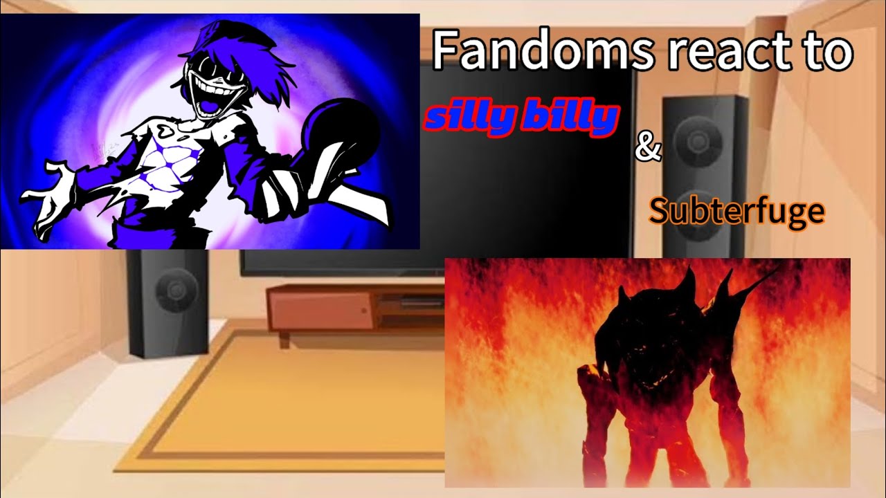 Fandoms react to fnf silly billy and subterfuge (gacha club)+ bonus