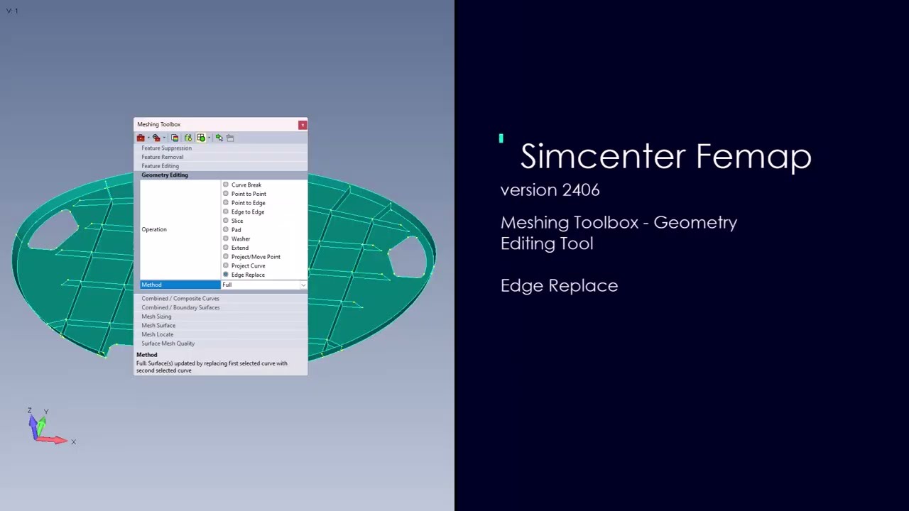 Simcenter FEMAP V2406: Edge Replace