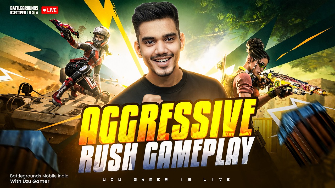 AGGRESSIVE RUSH GAMEPLAY | NEW UPDATE SOON | BGMI LIVE | UZU GAMER