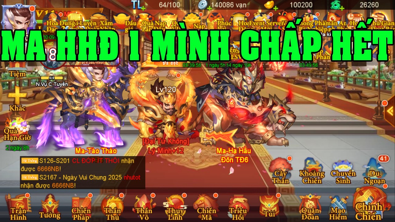 Danh Tướng 3Q Full Vipcode Tết PK Hơn Lực Chiến Out Sổ 1 Mình Ma Hạ Hầu Đôn Chấp Hết