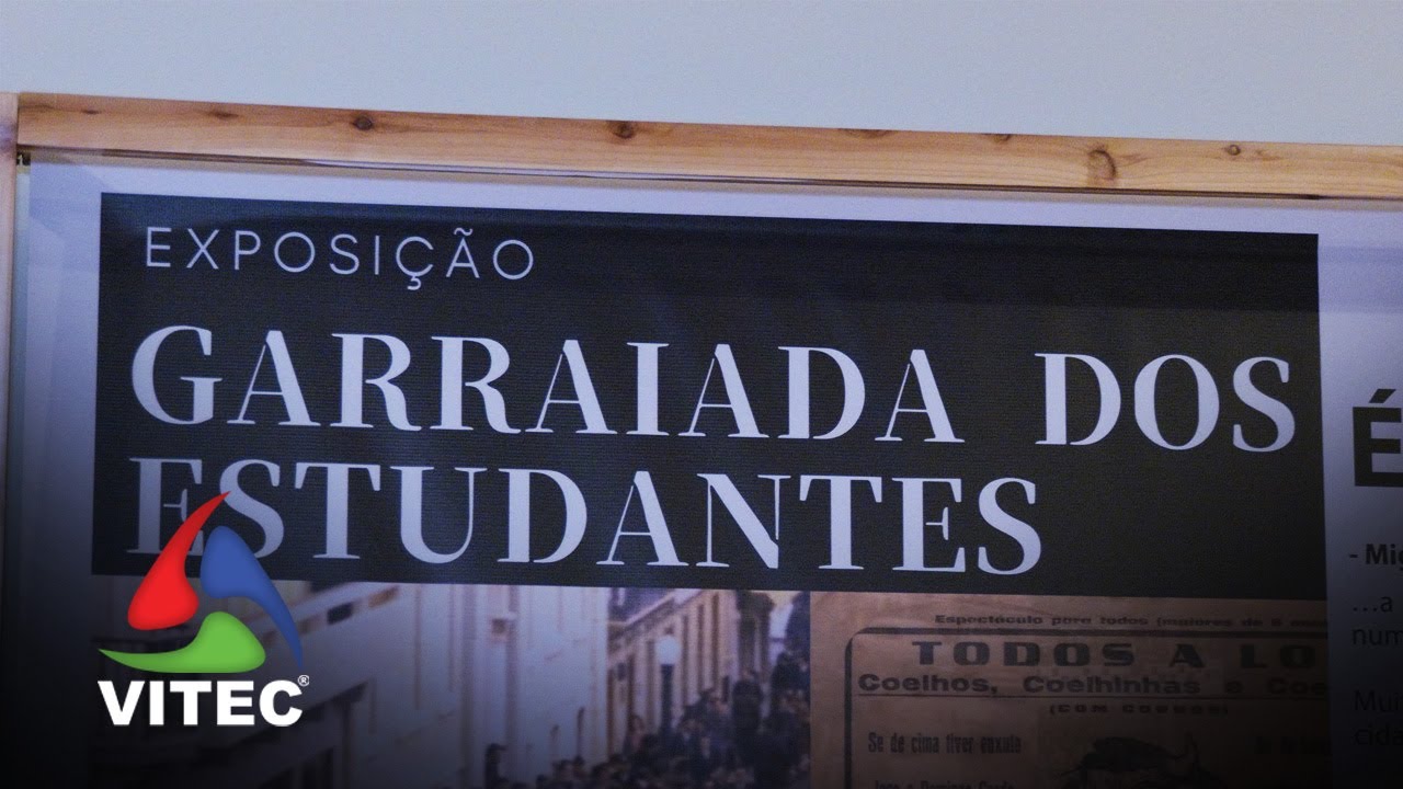 História da Tourada dos Estudantes em exposição a mostrar que 