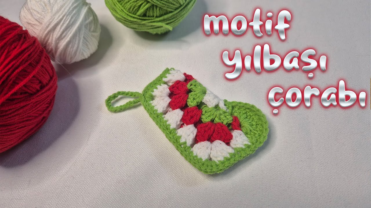 Yılbaşı Çorabı Anahtarlık ve Süslemesi | Crochet Christmas Ornaments Socks | Çam Ağacı Süslemesi