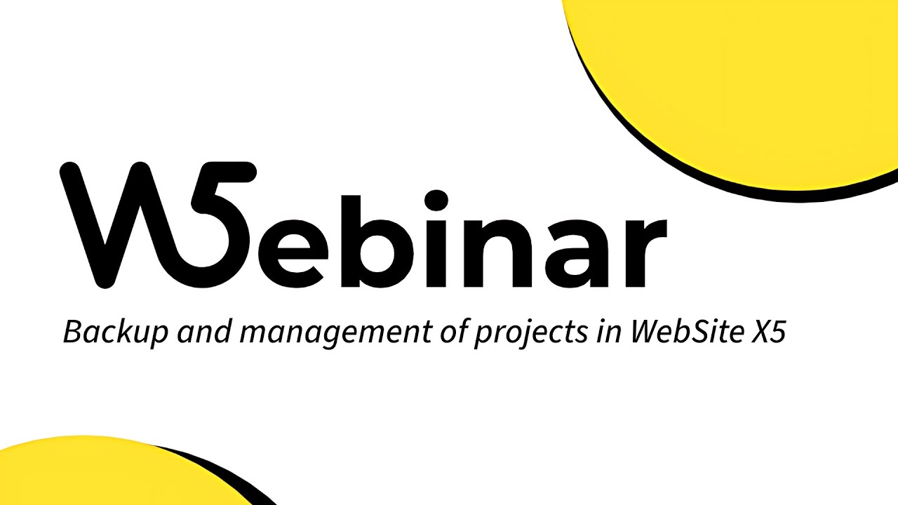 Backup and management of projects in WebSite X5
