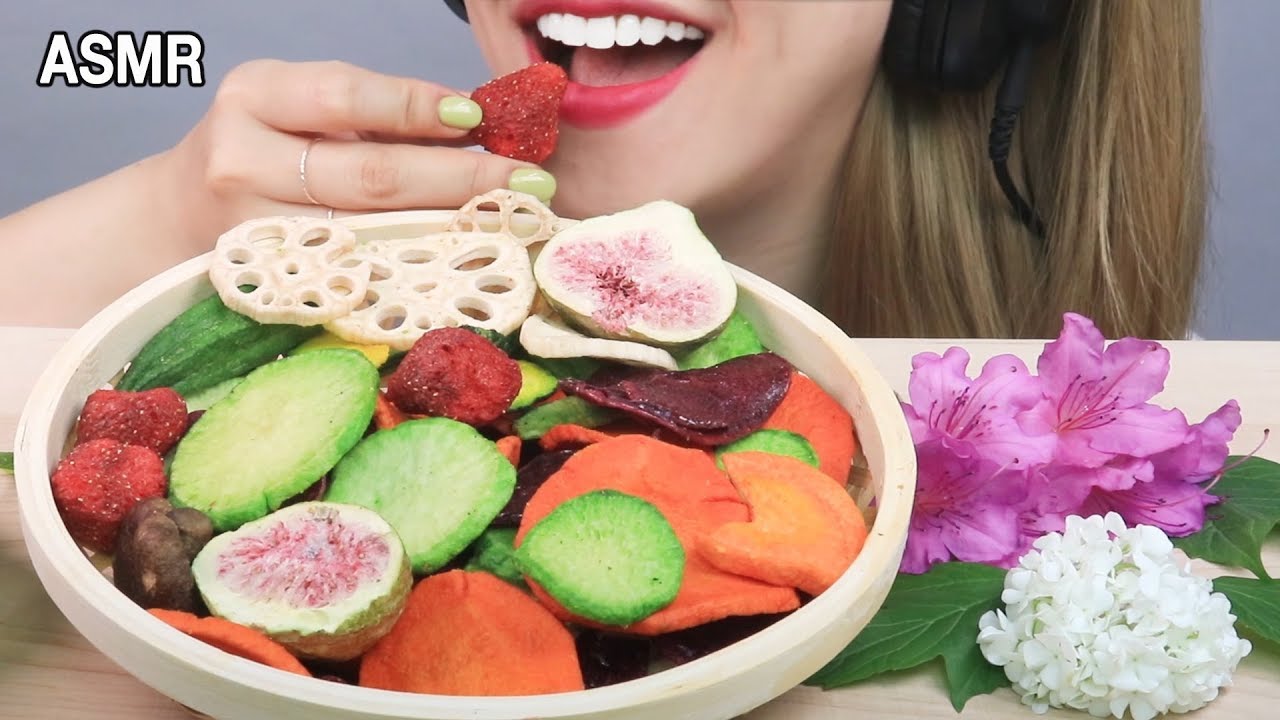 말린야채🍓🥒🍆채소 먹방 *극도의바삭함* Dried veggie Chips MUKBANG 리얼사운드 먹방 No Talking | EVLIN-ASMR