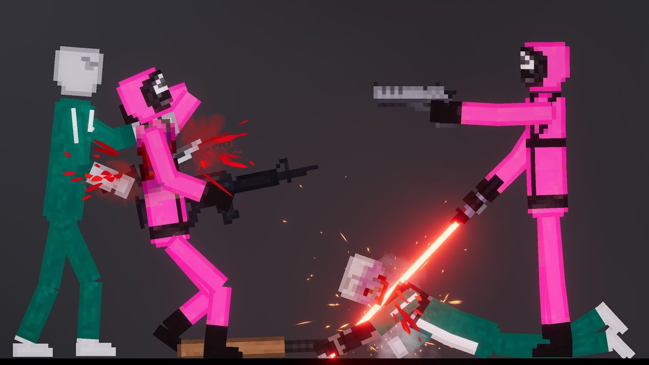 Squid Game Player Fight Against Pink Guard In People Playground