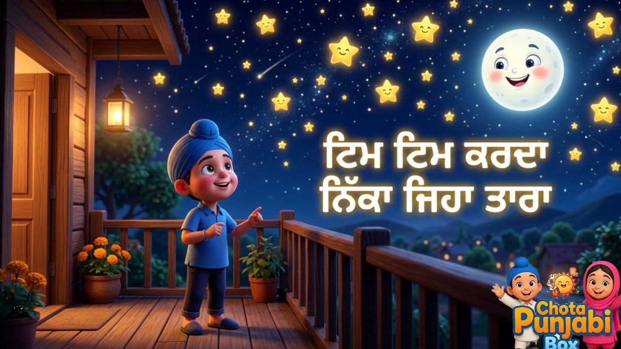 Tim Tim Karda Tara 🌟 | Punjabi Rhymes for Kids | Chota Punjabi Box | Bedtime Cartoon Song 