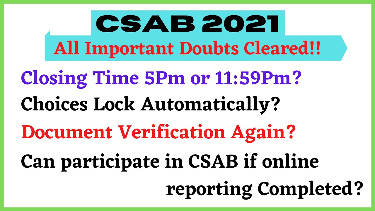 CSAB 2021 | Most Asked Doubts Cleared | Q&A #csab