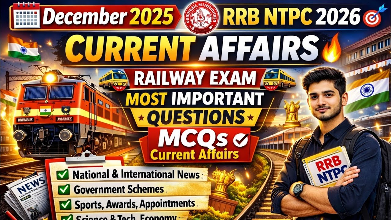 December 2025 Monthly Current Affairs #trendingvideo #rrbntpc #rrb #currentaffairs 