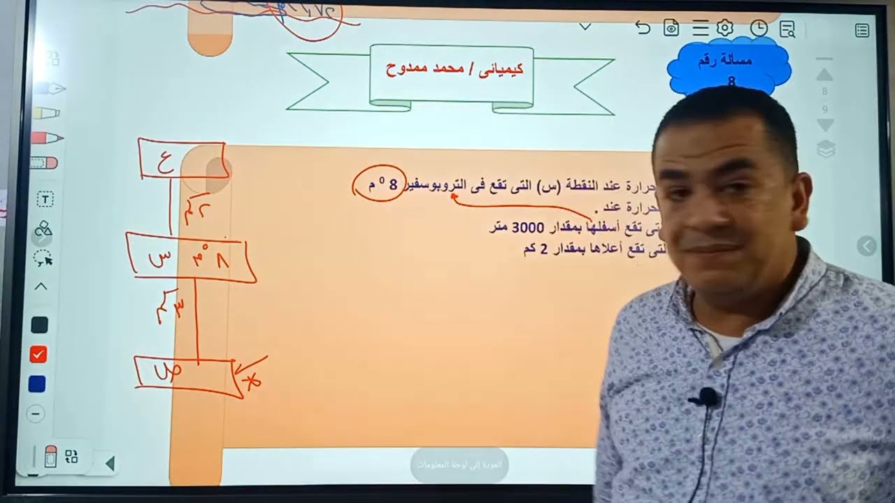 مش عارف أجيب درجة الحرارة عند السفح ودرجة الحرارة عند القمة  الصف الثاني الإعدادي مستر محمد ممدوح