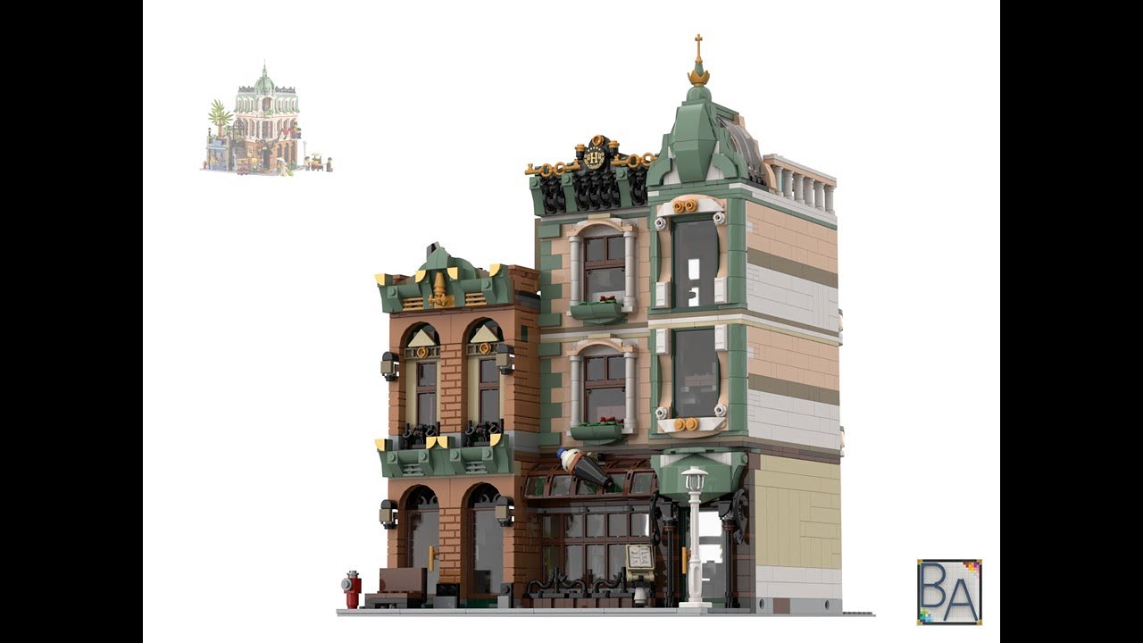 LEGO MOC Коммерческое здание на городской площади — альтернативный дизайн набора 10297