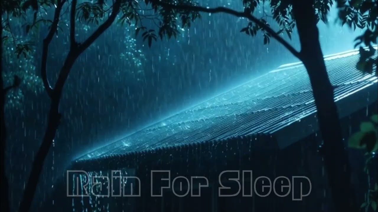 The sound of rain falling on the roof accompanied by thunder | Heavy rain helps with sleeping