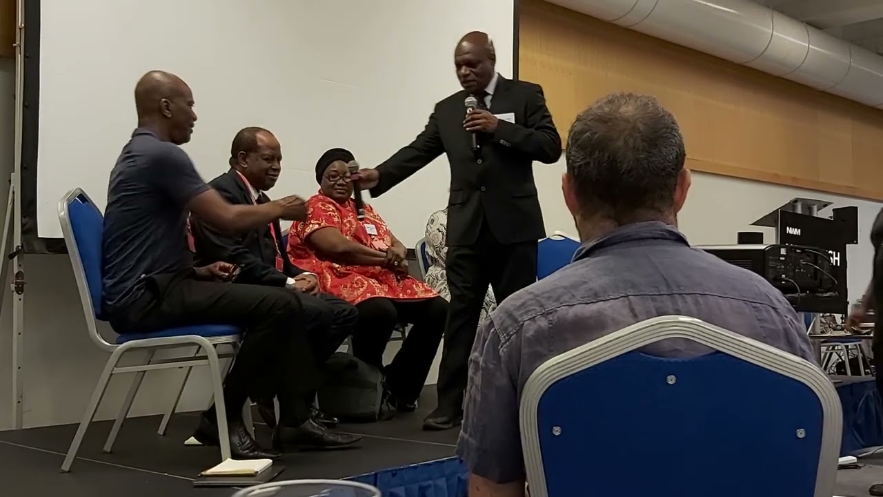 Stafford Scott, Anthony Brown, Proff. Uzo, Dr. Juanita Cox, in conversation with Dr. Les Johnson.
