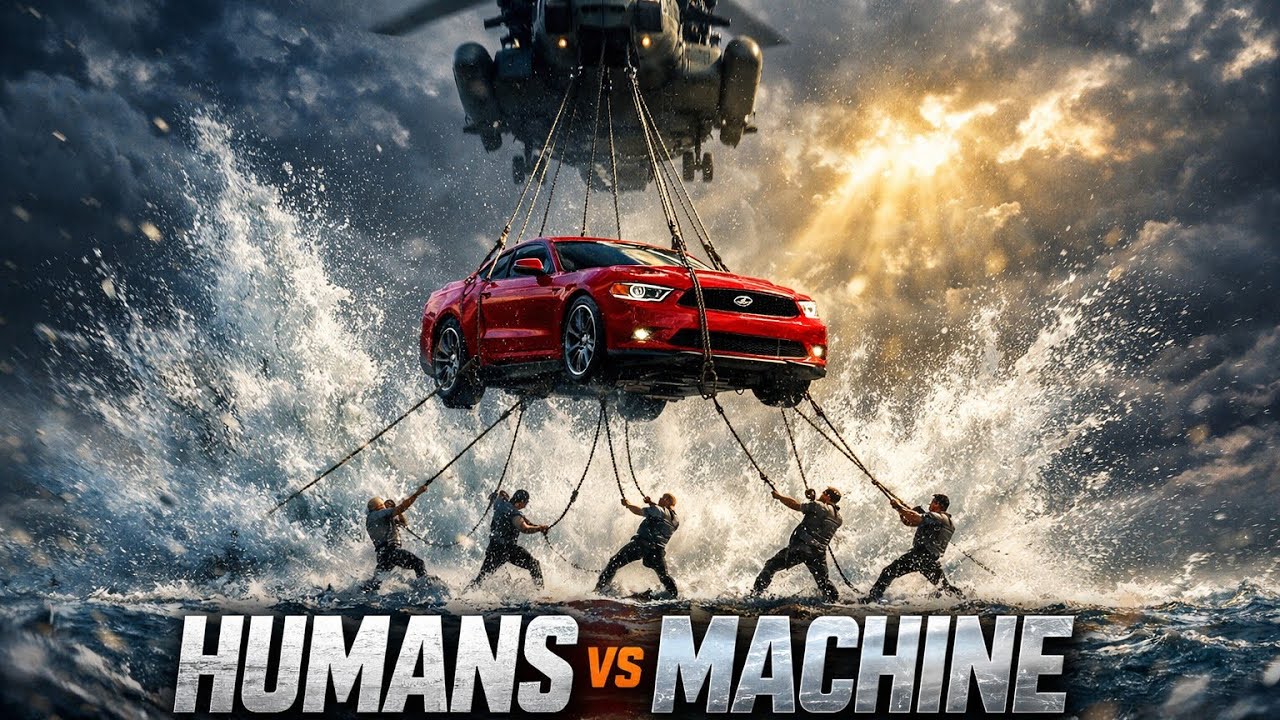 5 Humans vs a Helicopter | Impossible Ford Mustang Ocean Rescue