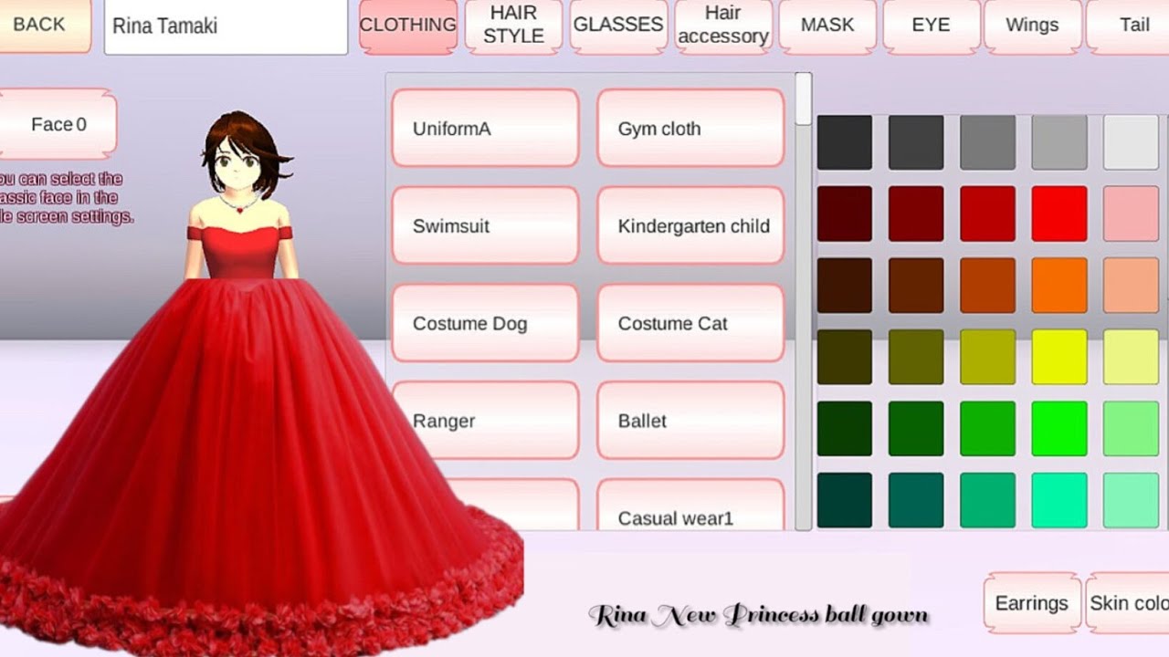 Rina New Princess ball gown red ♥️ #sakuraschoolsimulator #ballgown #formaldress #gamingvideos 
