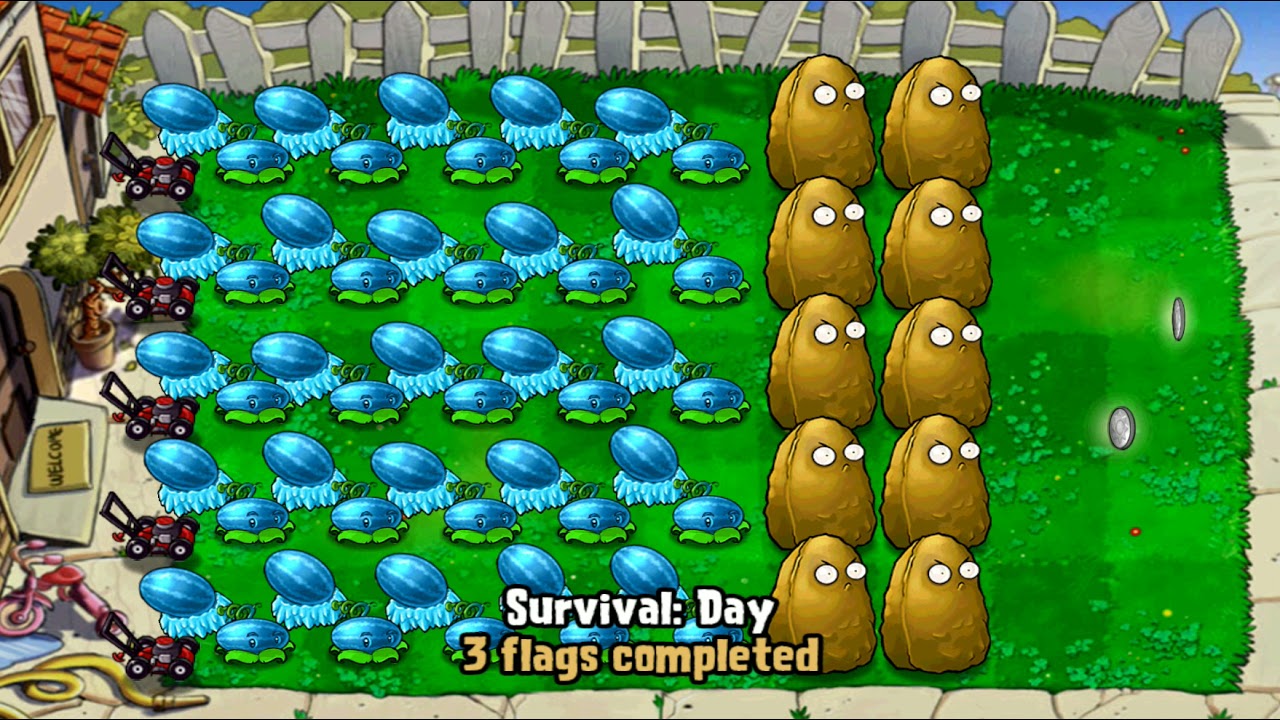 挽植物大戰僵尸 | Survival Army Winter Melon pvz Free | Plants vs Zombies