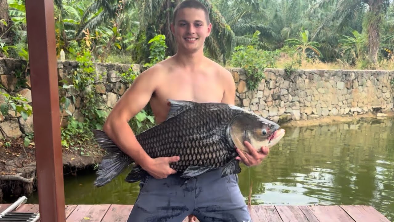 Giant Siamese Carp in Thailand 🇹🇭 Monster Park Fishing!