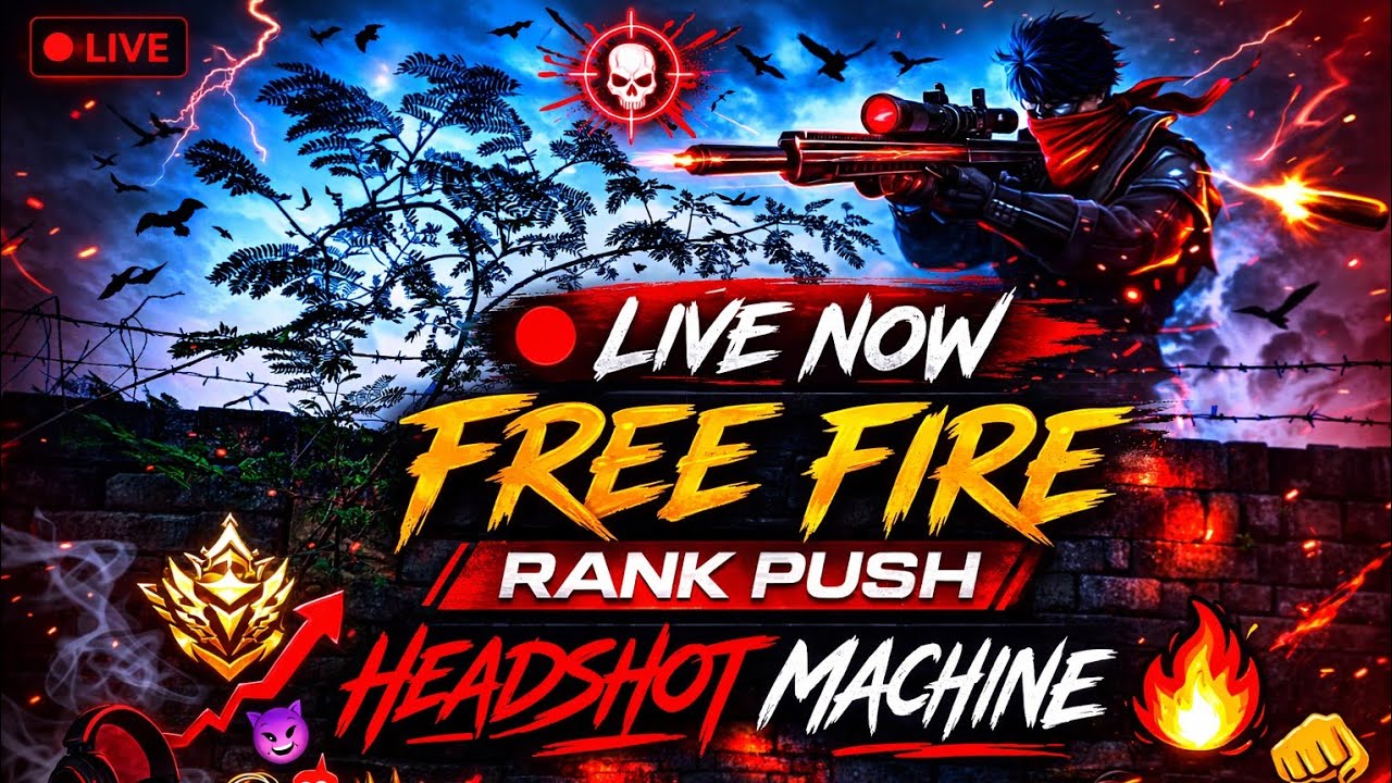 🔴 LIVE NOW | FREE FIRE RANK PUSH | HEADSHOT MACHINE 🔥 #animatic