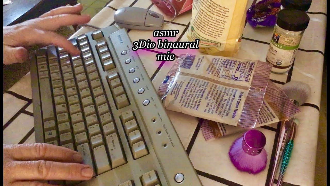 One Hour Very Quiet ASMR 🎧 Typing up a Tamale Recipe,  chewing Juicy Grape bubble gum