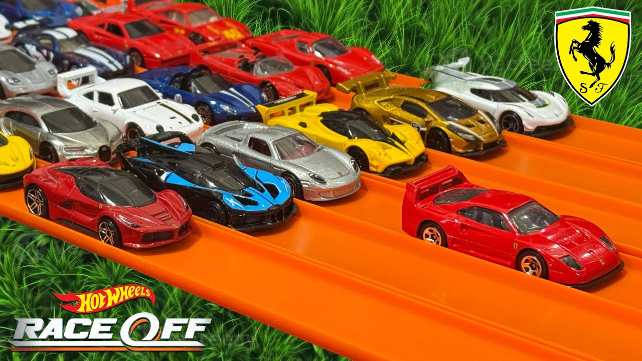 Hot Wheels Ferrari F40 (2025) vs 30 Exotic Supercars Drag Race Tournament