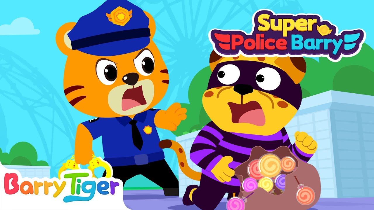 Sheriff BarryTiger to the Rescue! 🚔 Catch the Thief Cheetah 🐆 | Fun Police Cartoons & Kids Learning