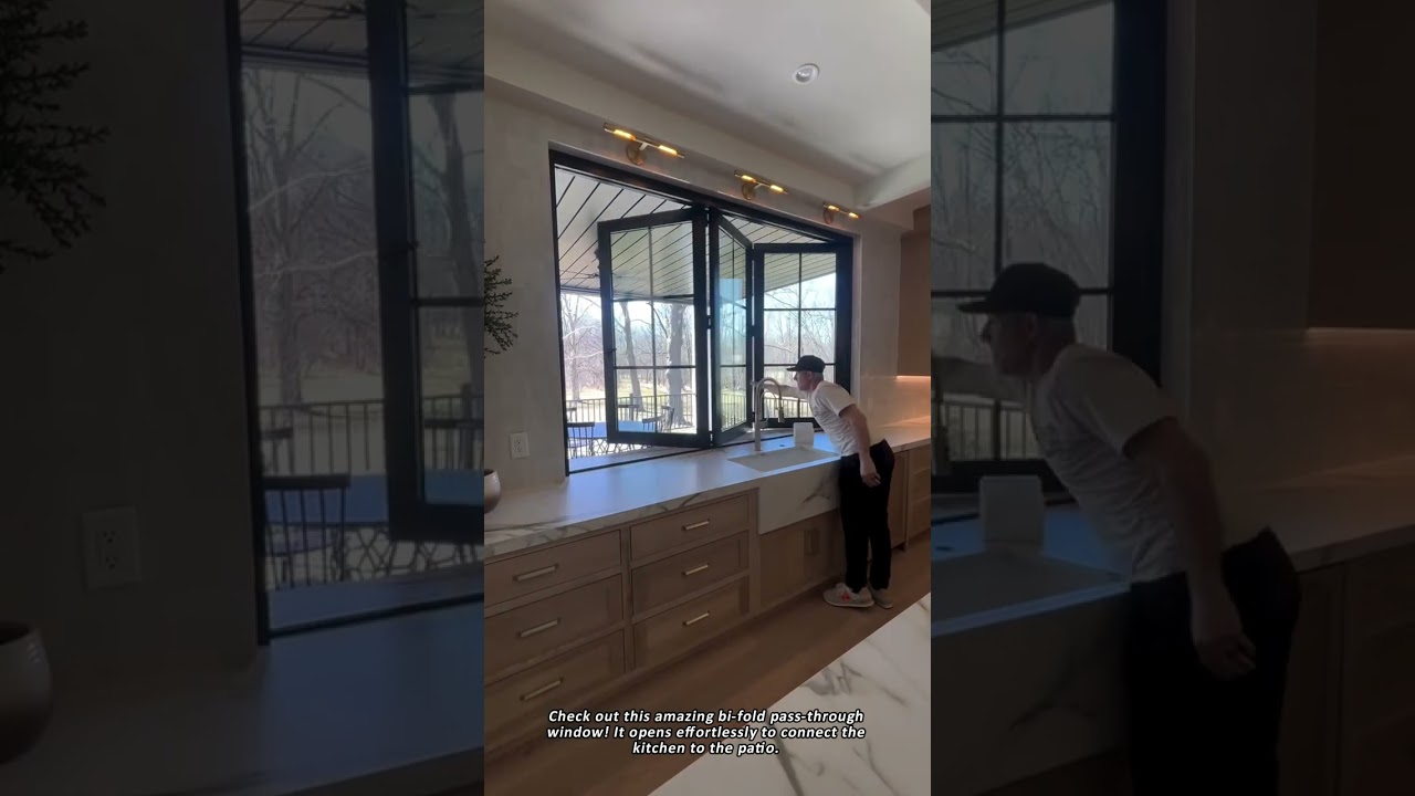 This kitchen window opens up completely