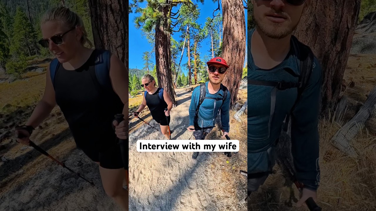 Interview with my wife while hiking to summit Half Dome 🥾 #yosemite #adventure #outdoors