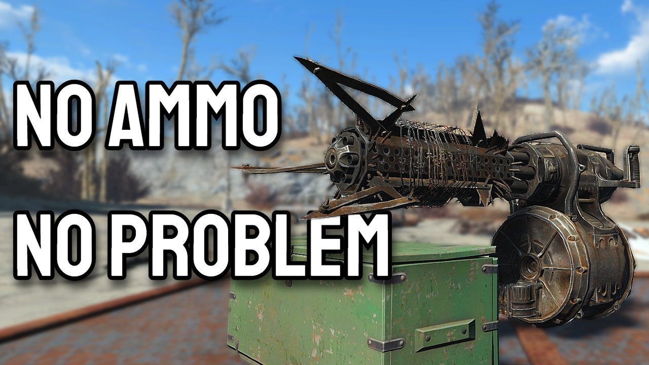 Миниган в Fallout 4 работает лучше БЕЗ боеприпасов