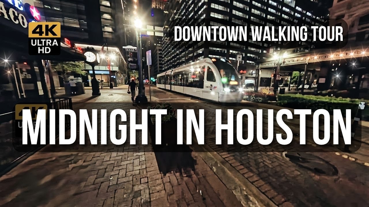 Downtown Houston Night Walk | Main Street After Dark in 4K UDD